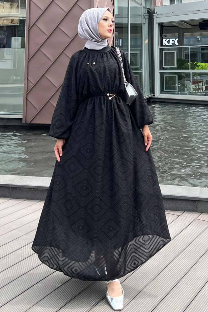 Modest Black Summer Dress 14291S - 1