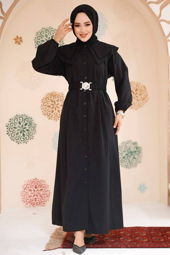 Modest Black Summer Dress 20229S - 2