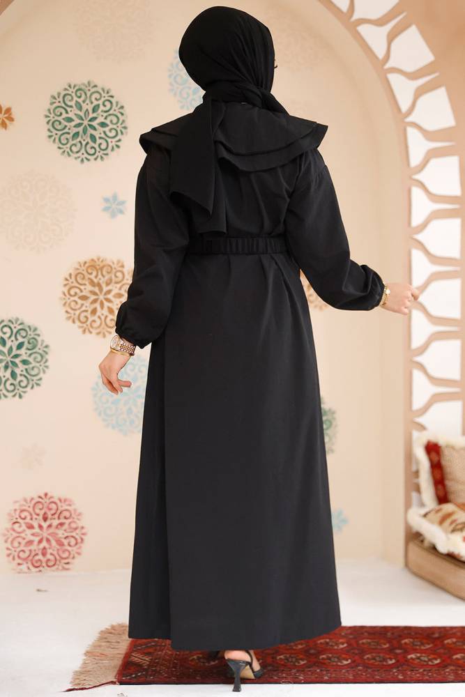 Modest Black Summer Dress 20229S - 3