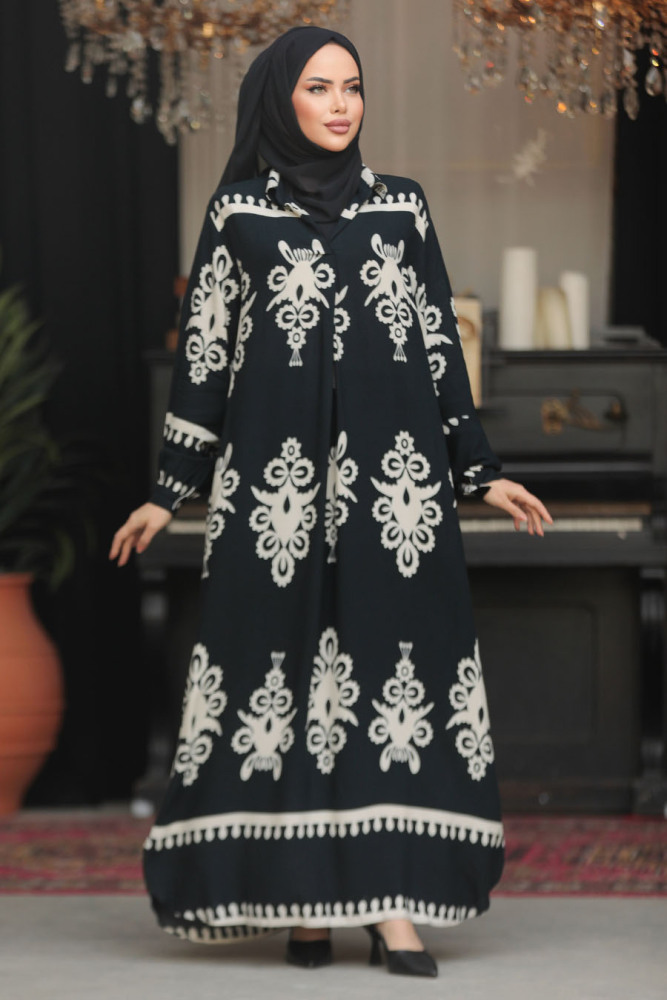 Modest Black Summer Dress 23172S - 2