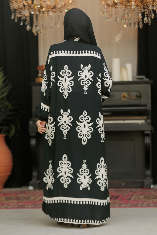 Modest Black Summer Dress 23172S - 4