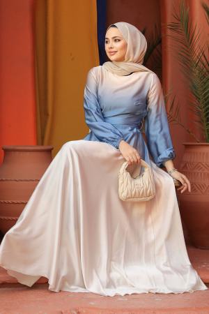 Modest Blue Bridesmaid Dress 42001M - 2