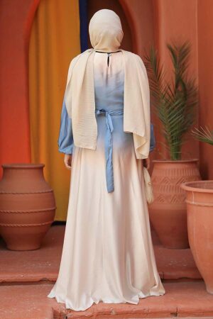 Modest Blue Bridesmaid Dress 42001M - 4