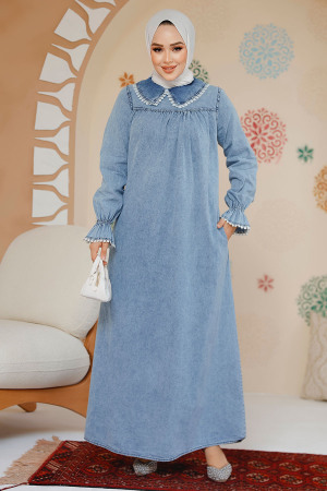 Modest Blue Denim Dress 19123M - 2