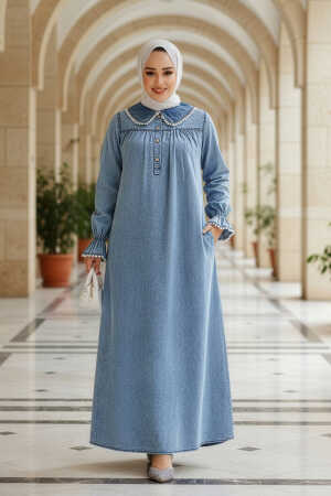 Modest Blue Denim Dress 19123M - 1