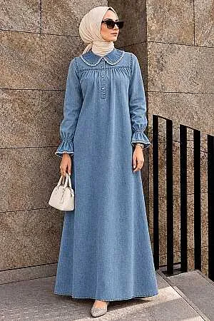 Modest Blue Denim Dress 19123M 
