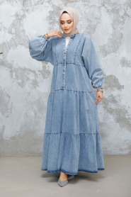 Modest Blue Denim Dress 23691M - 3