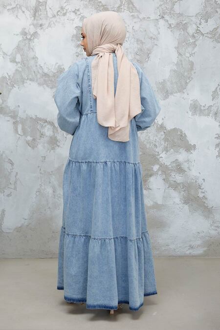 Modest Blue Denim Dress 23691M - 4