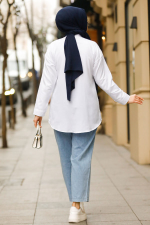 Modest Blue Denim Dual Suit 19109M - 3