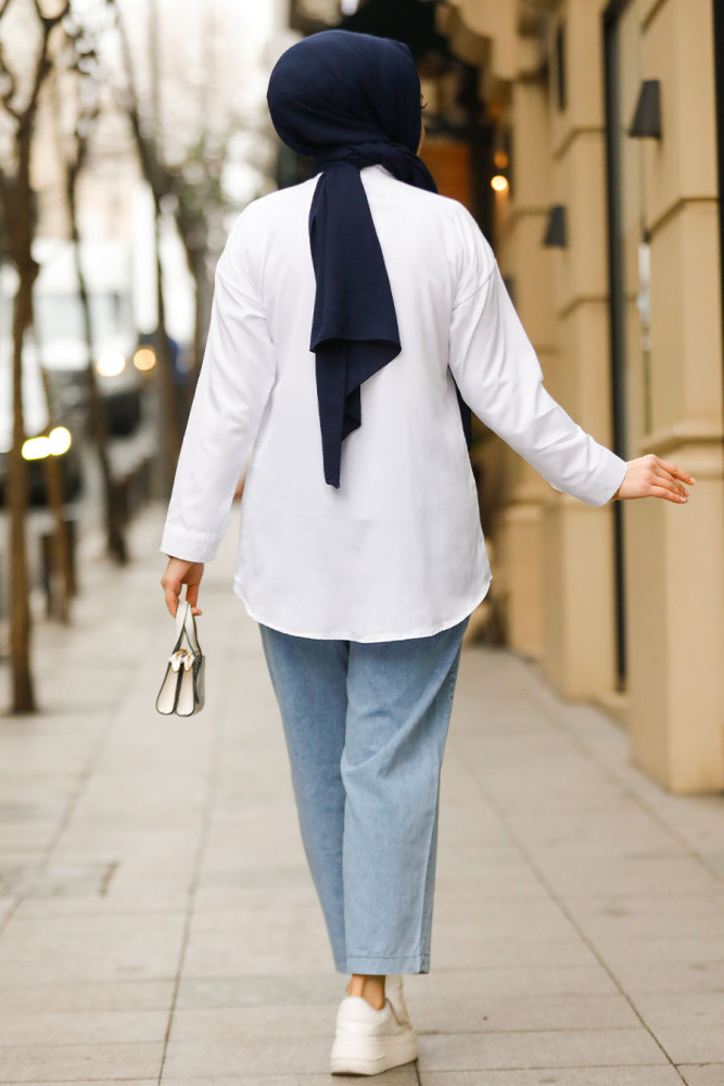 Modest Blue Denim Dual Suit 19109M - 3