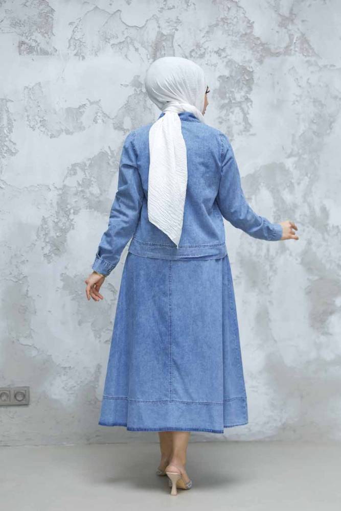 Modest Blue Denim Dual Suit 44641M - 3