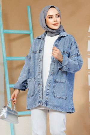 Modest Blue Denim Jacket 20489M - 2