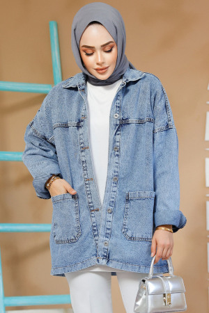 Modest Blue Denim Jacket 20489M - 3