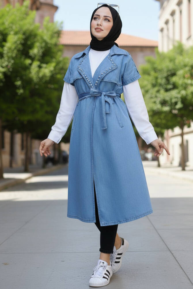 Modest Blue Denim Vest 6572M - 1