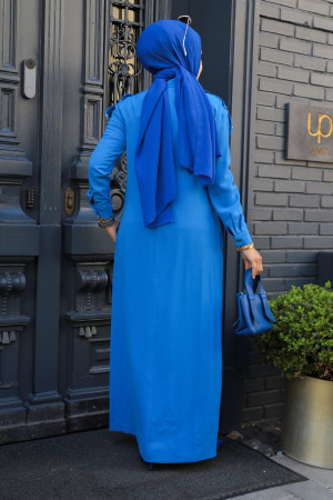 Modest Blue Maxi Dress 12501M - 4