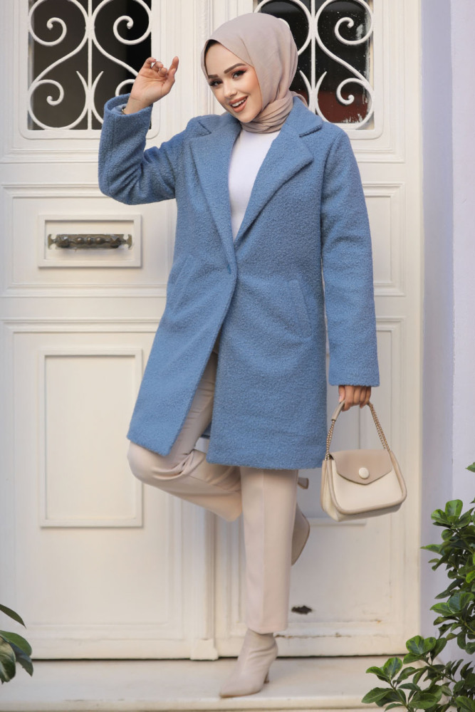 Modest Blue Stamp Coat 72351M - 2