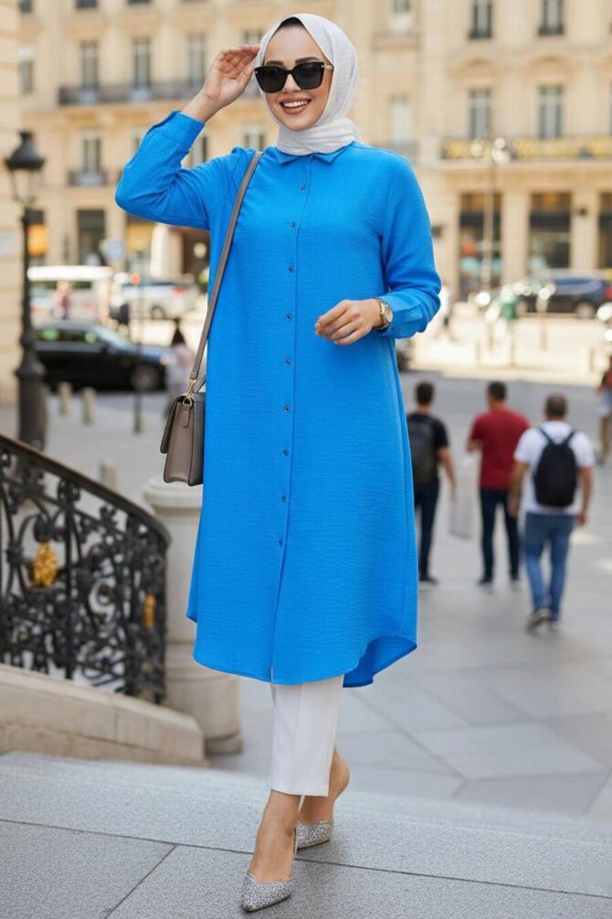 Modest Blue Top 10784M - 1