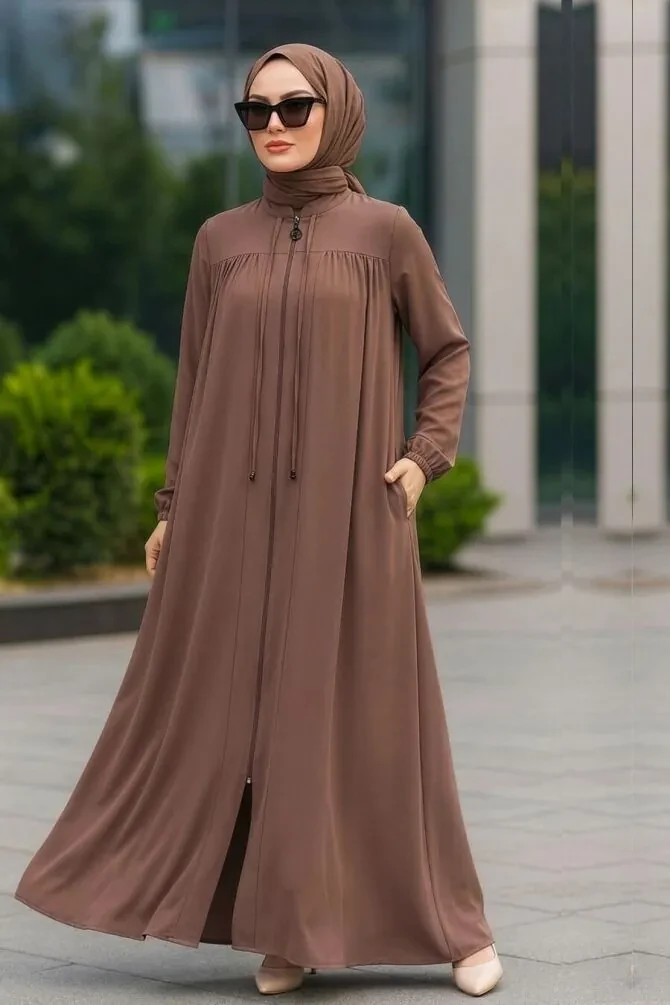 Modest Brown Abaya 45290KH - 1