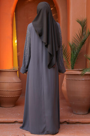Modest Brown Abaya For Women 29111KH - 3