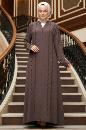 Modest Brown Abaya For Women 29113KH - 1