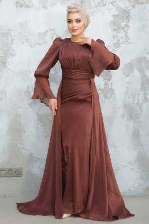 Modest Brown Bridesmaid Dress 4986KH - 3