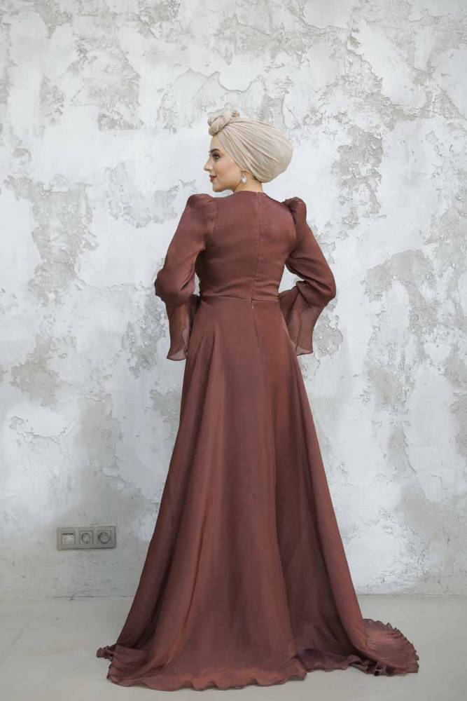 Modest Brown Bridesmaid Dress 4986KH - 4