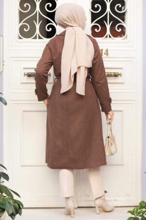 Modest Brown Coat 61210KH - 4