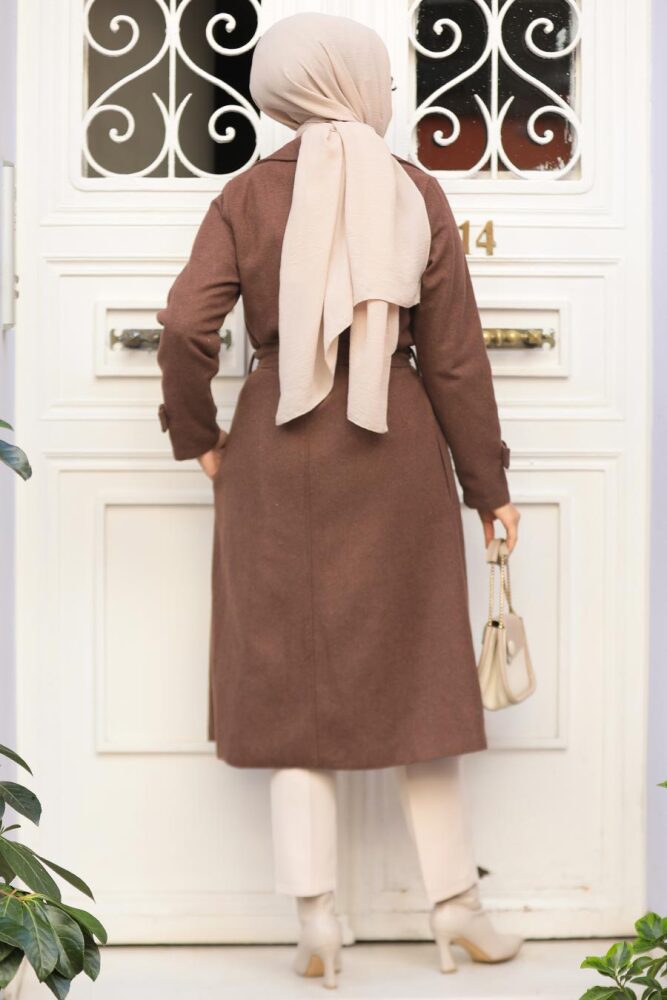 Modest Brown Coat 61210KH - 4