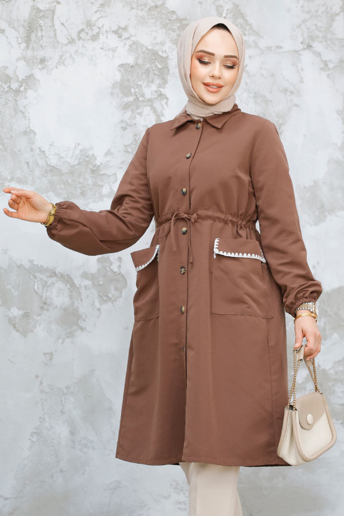 Modest Brown Coat 91781KH - 2