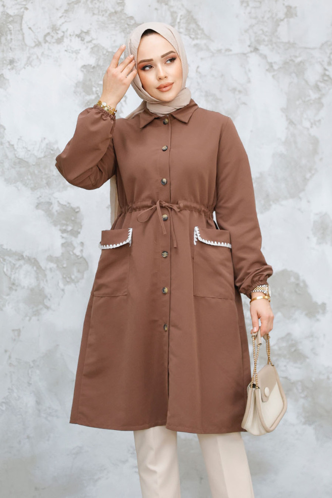 Modest Brown Coat 91781KH - 1