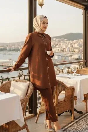 Modest Brown Dual Suit 28141KH - 1