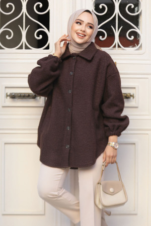 Modest Brown Felt Jacket 30142KH - 1