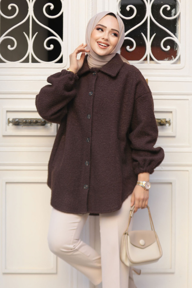 Modest Brown Felt Jacket 30142KH - 1
