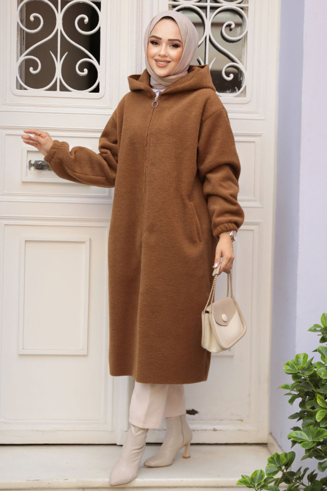 Modest Brown Felting Stamp Coat 72151KH - 1