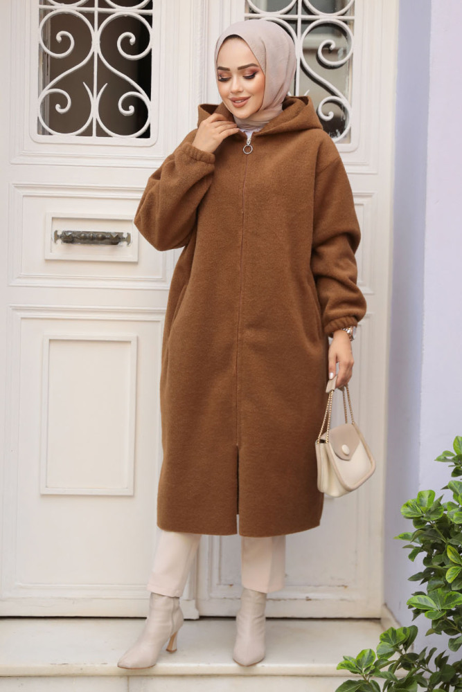 Modest Brown Felting Stamp Coat 72151KH - 2