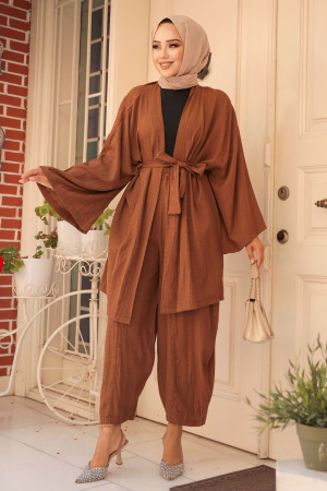 Modest Brown Kimono Dual Suit 12531KH - 1