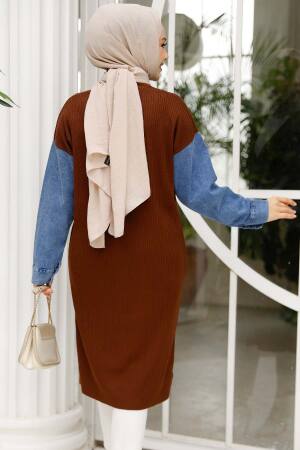 Modest Brown Knitwear Cardigan 87771KH - 3