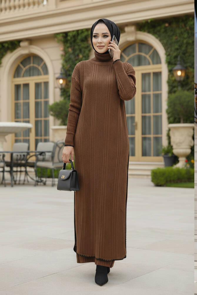 Modest Brown Knitwear Dual Suit 35971KH - 1