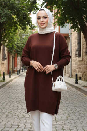 Modest Brown Knitwear Jumper Top 17203KH 