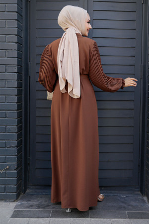Modest Brown Long Dress 30013KH - 3