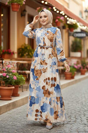 Modest Brown Maxi Dress 10214KH - 1