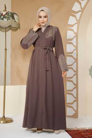 Modest Brown Plus Size Abaya 29105KH - 2
