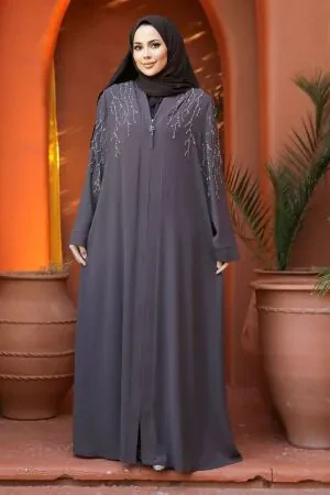 Modest Brown Plus Size Abaya 29110KH 