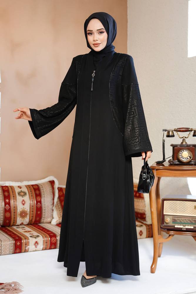Modest Brown Plus Size Abaya 41569S - 4