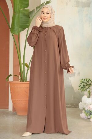 Modest Brown Plus Size Abaya 45275KH 