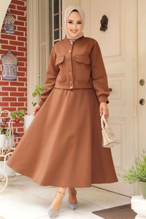 Modest Brown Skirt Dual Suit 12261KH 