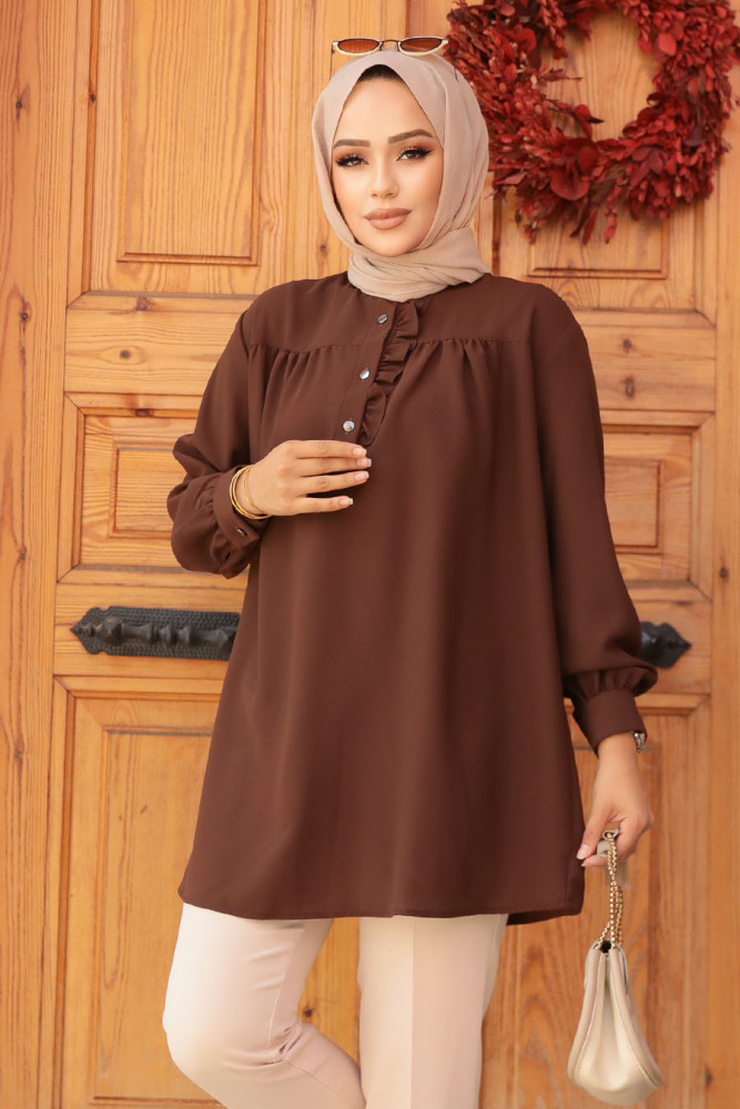 Modest Brown Top 19026KH - 2
