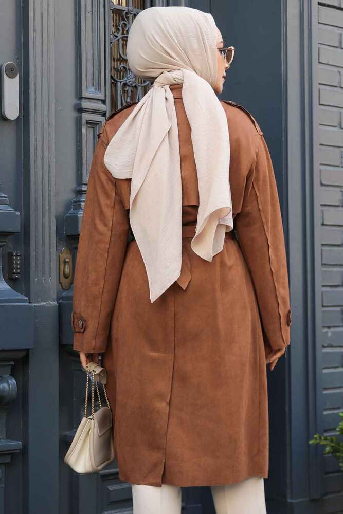 Modest Brown Trench Coat 72091KH - 3