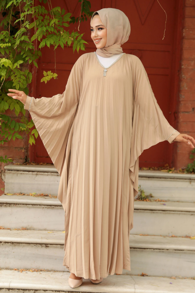 Modest Camel Long Dress 330068C - 1
