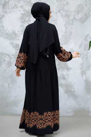 Modest Camel Maxi Dress 18237C - 4